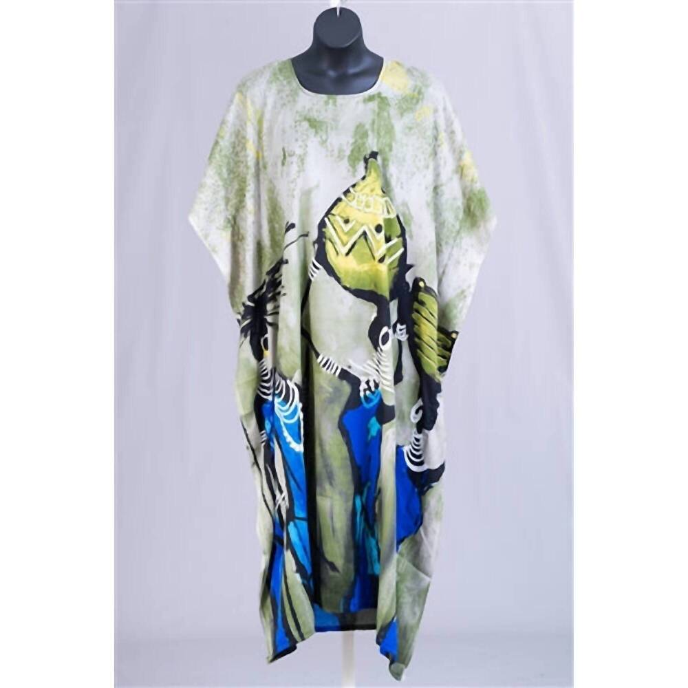 NEW NF women's royal flow kaftan dress in sage multi